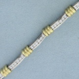 Two Tone Diamond Tennis Bracelet In 18k White And Yellow Gold