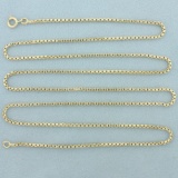 30 Inch Box Link Chain Necklace In 14k Yellow Gold