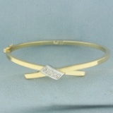 Criss Cross Hinged Bangle Bracelet In 14k Yellow Gold