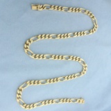 20.5 Inch Figaro Link Chain Necklace In 14k Yellow Gold