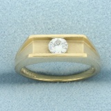Tension Set Diamond Solitaire Ring In 14k Yellow Gold