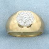 Mens Diamond Belcher Ring In 10k Yellow Gold