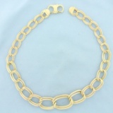 Graduated 16 Inch Double Oval Link Chain Necklace In 14k Yellow Gold