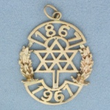 Vintage Canadian Centennial Maple Leaf Star Pendant Or Charm In 14k Yellow Gold