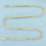 Italian Squared Byzantine Link Chain Necklace In 14k Yellow Gold