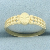 Beverly Hills Gold Diamond Cut Star Center Ring In 14k Yellow Gold