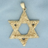 Large Star Of David Pendant In 14k Yellow Gold