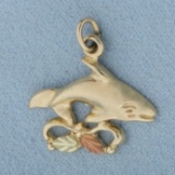 Orca Charm Or Pendant In 10k Yellow And Rose Gold