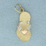 Heart Sandal Charm Or Pendant In 14k Yellow Gold