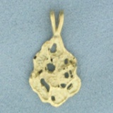 Diamond Cut Nugget Pendant In 14k Yellow Gold