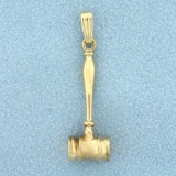 Gavel Pendant In 14k Yellow Gold