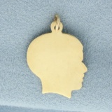 Engravable Boy Silhouette Charm In 14k Yellow Gold