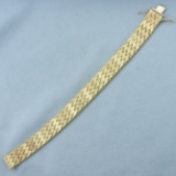 Italian Diamond Cut Wide Zigzag Woven Bracelet In 14k Yellow Gold