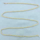 24 Inch Rope Link Chain Necklace In 14k Yellow Gold