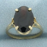 Garnet Solitaire Statement Ring In 14k Yellow Gold