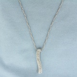 Italian Diamond Journey Necklace In 14k White Gold