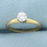 Almost 1/2ct Solitaire Diamond Engagement Ring In 14k Yellow Gold
