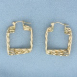 Square Hoop Earrings In 14k Yellow Gold
