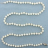 Cultured Akoya Pearl Strand Necklace With 14k White Gold Filigree Locking Clasp