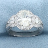 Diamond Halo Ring In 14k White Gold