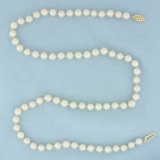 Cultured Akoya Pearl Strand Necklace With 14k Yellow Gold Filigree Clasp