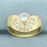 Diamond Swoop Ring In 14k Yellow Gold