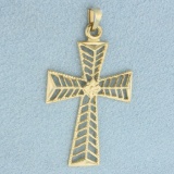 Unique Cross Pendant In 14k Yellow Gold