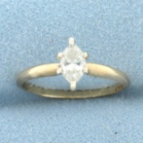 Marquise Diamond Solitaire Engagement Ring In 14k Yellow Gold
