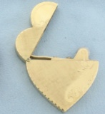 Vintage Engravable Heart Lighter With Matching Case In 14k Yellow Gold