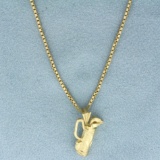 Italian Golf Clubs Necklace In 14k Yellow Gold