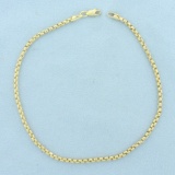 Square Cable Rolo Link Anklet In 14k Yellow Gold