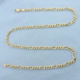 20 Inch Figaro Link Chain Necklace In 14k Yellow Gold