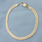 Italian Herringbone Bracelet In 14k Yellow Gold