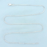 20 Inch Squared Snake Link Chain Necklace In 14k White Gold