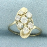Diamond Cocktail Ring In 10k Yellow Gold