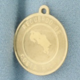Costa Rica Medallion Charm In 14k Yellow Gold