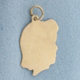Engravable Girl Silhouette Charm In 14k Yellow Gold