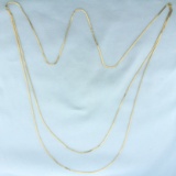Long Double Strand S-link Chain Necklace In 14k Yellow Gold