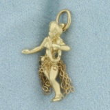 Hula Dancer Charm In 14k Yellow Gold