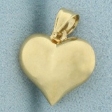 3-d Heart Pendant Or Charm In 14k Yellow Gold