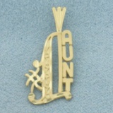 Diamond Cut #1 Aunt Pendant In 14k Yellow Gold