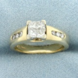 Princess Diamond Engagement Ring In 14k Yellow Gold