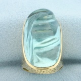 Aquamarine Statement Ring In 18k Yellow Gold