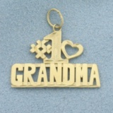Diamond Cut #1 Grandma Charm In 14k Yellow Gold