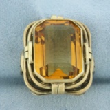 Vintage Wirework Citrine Statement Ring In 14k Yellow Gold