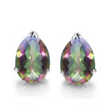4x6 Pear Mystic Topaz Earrings In Sterling Silver