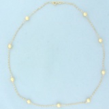 Italian Ball Bead Station Necklace In 14k Yellow Gold