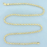 20 Inch Diamond Cut Rope Link Chain Necklace In 14k Yellow Gold
