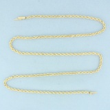 24 Inch Rope Link Chain Necklace In 14k Yellow Gold