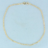 Italian Twisting Curb Link Anklet In 14k Yellow Gold
